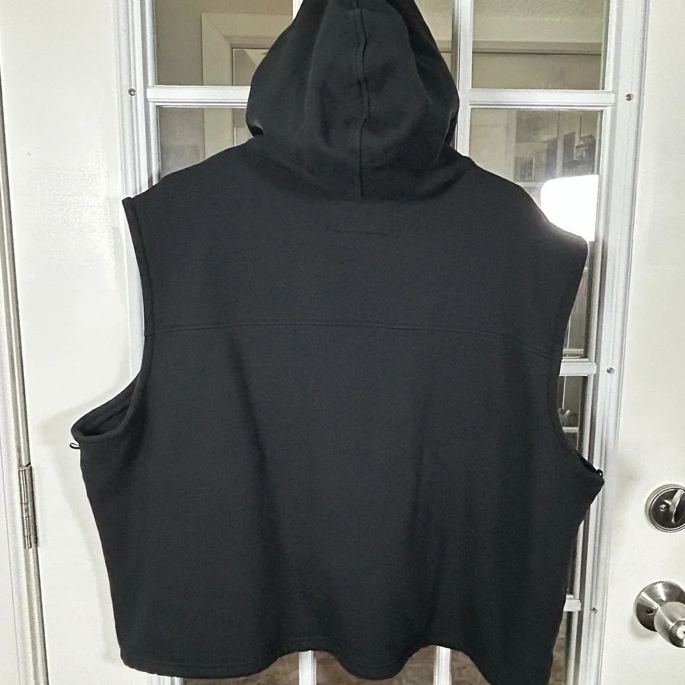 Harley Davidson Bar Shield Fleece Hooded Zip Vest Black 3XL Biker Moto 2007‎